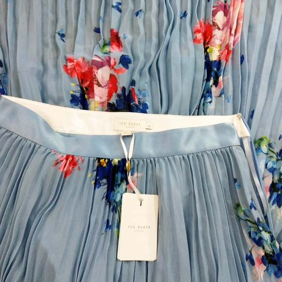 🍒NWT🍒 TED BAKER ASYMMETRICAL PLEATED SKIRT - Picture 9 of 11